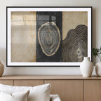 Tree Rings Canvas Wall Art Print, Minimalist Natural History in Modern Decor