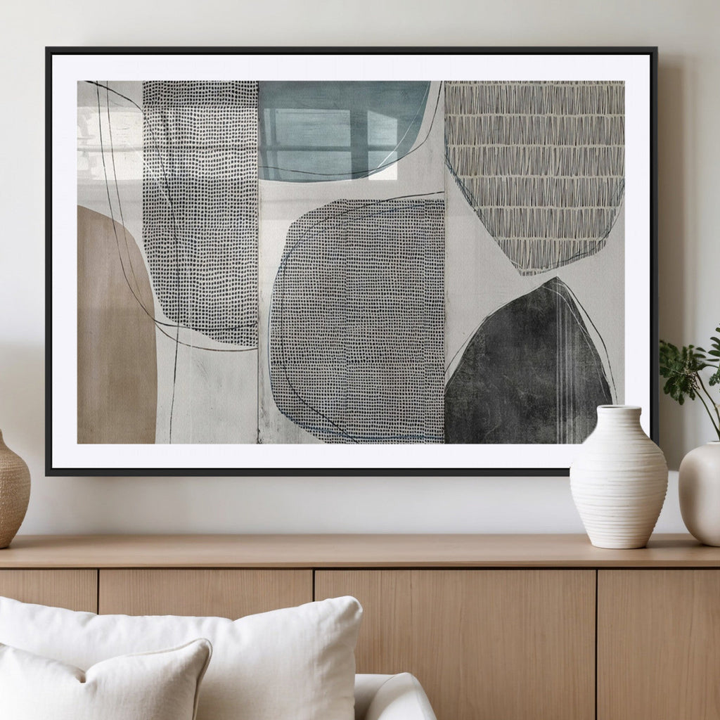 Canvas Print Wall Art Abstract Art Boho, Framed Boho Decor