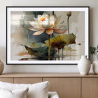 Lotus Flower Watercolor Canvas Print | A Symbol of Serenity and Growth in Soft Watercolors
