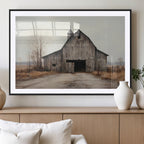 Farmhouse Rustic Barn Wall Art Canvas Print, Framed and Ready to Hang