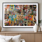 Abstract Art Collage Wall Art Canvas Print, Urban Graffiti Style