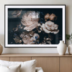 Pink Peonies Flowers Large Canvas Art Print
