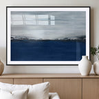 Navy Blue Abstract Wall Art Canvas Print