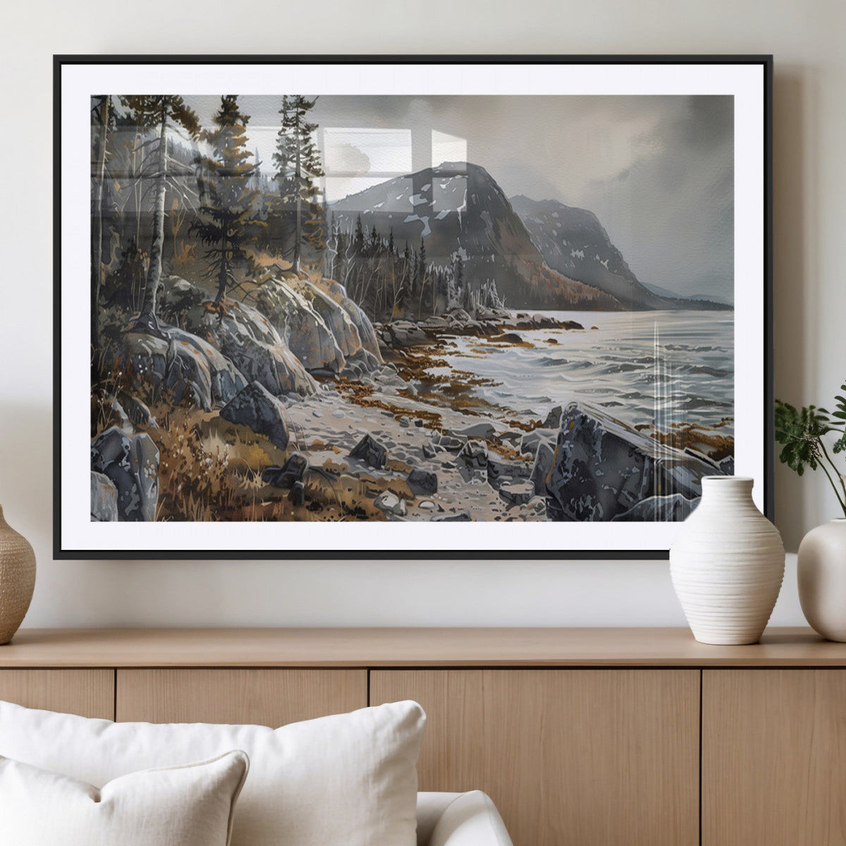 Serene Coastal View of Acadia National Park