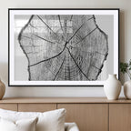 Rustic Tree Ring Wall Art Canvas Print, Framed and Ready to Hang
