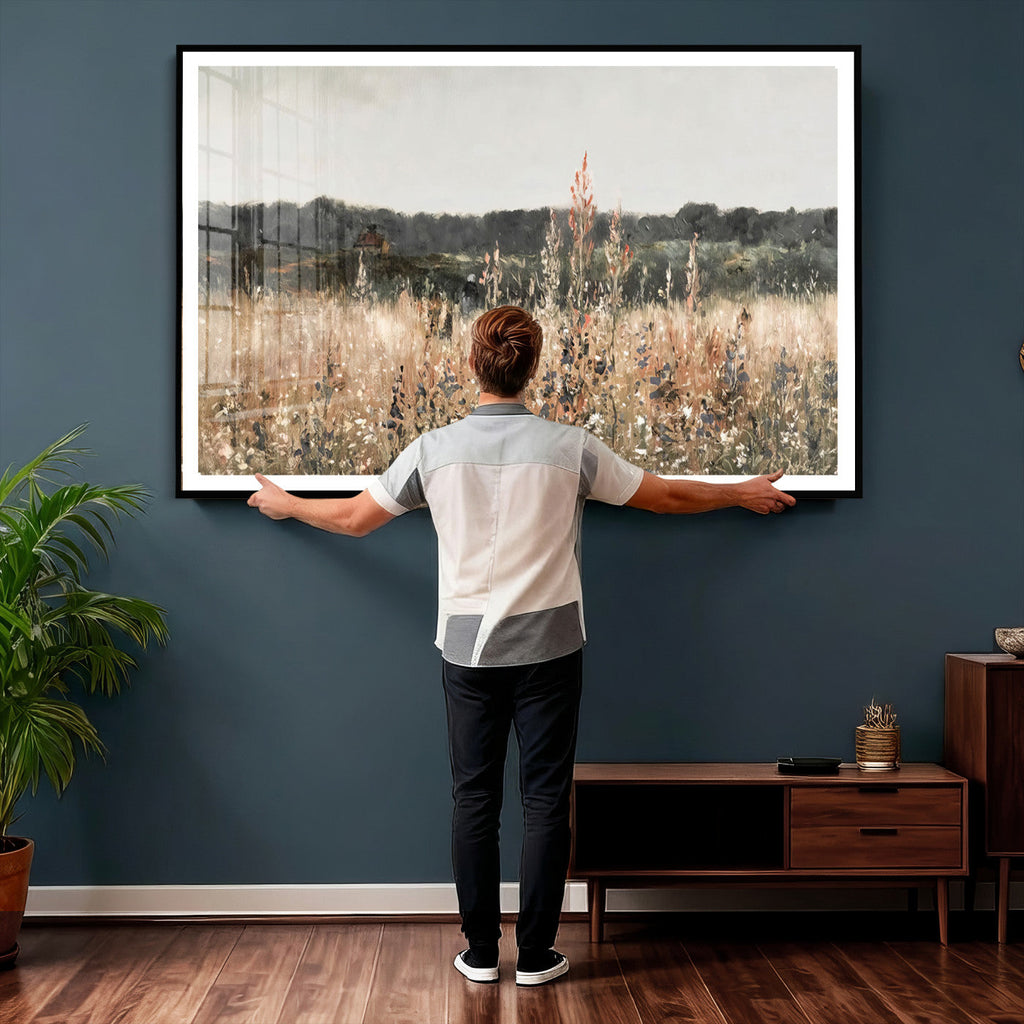 Rustic Field Landscape Wall Art Print, Giclee Canvas Wall Art