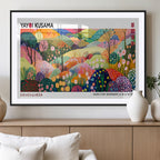 Framed Yayoi Kusama 1986 Wall Art Print | Japanese Wabi Sabi Vibrant Abstract Landscape Canvas