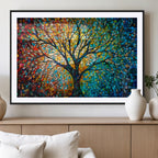 Yggdrasil Tree of Life Wall Art Print | Mosaic Style Canvas Wall Art