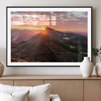 Mountain Sunrise Wall Art | Framed Alpine Ridge Canvas