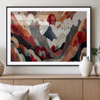 Abstract Mountain Wall Art Canvas Print | Vibrant Stylized Landscape