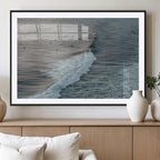 Ocean Waves Wall Art Canvas Print, Framed Coastal Serenity Surf Scene