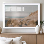 Beach Landscape Wall Art Canvas Print, Framed Sand Dune Photography, Minimalist Seascape Coastal Decor