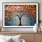 Vibrant Tree of Life Canvas Wall Art | Colorful Abstract Nature