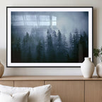 Foggy Pines Misty Forest Wall Art Print