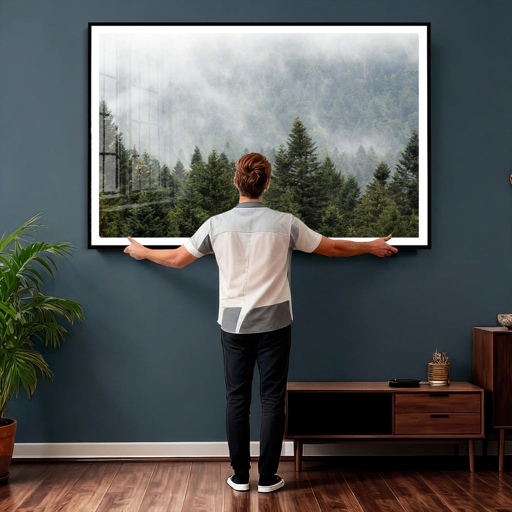 Misty Mountain Forest Wall Art Canvas Print