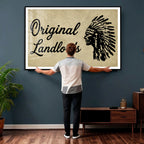 Original Landlords Wall Art Canvas Print, Native American Silhouette Artwork