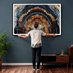 Abstract Wood Grain Canvas Print, Tree Ring Pattern Wall Art, Extra Large Living Room Wall Decor