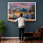Baltimore Skyline Wall Art Canvas Print, Baltimore Downtown Night Cityscape