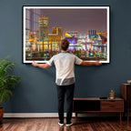 Baltimore Skyline Wall Art Canvas Print, Baltimore Downtown Night Cityscape