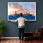 Chicago Wall Art Canvas Print - Chicago City Downtown Night Cityscape