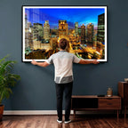 Chicago Wall Art Canvas Print - Chicago City Downtown Night Cityscape