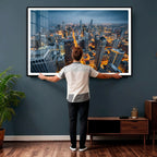 Chicago Wall Art Canvas Print - Chicago City Downtown Night Cityscape
