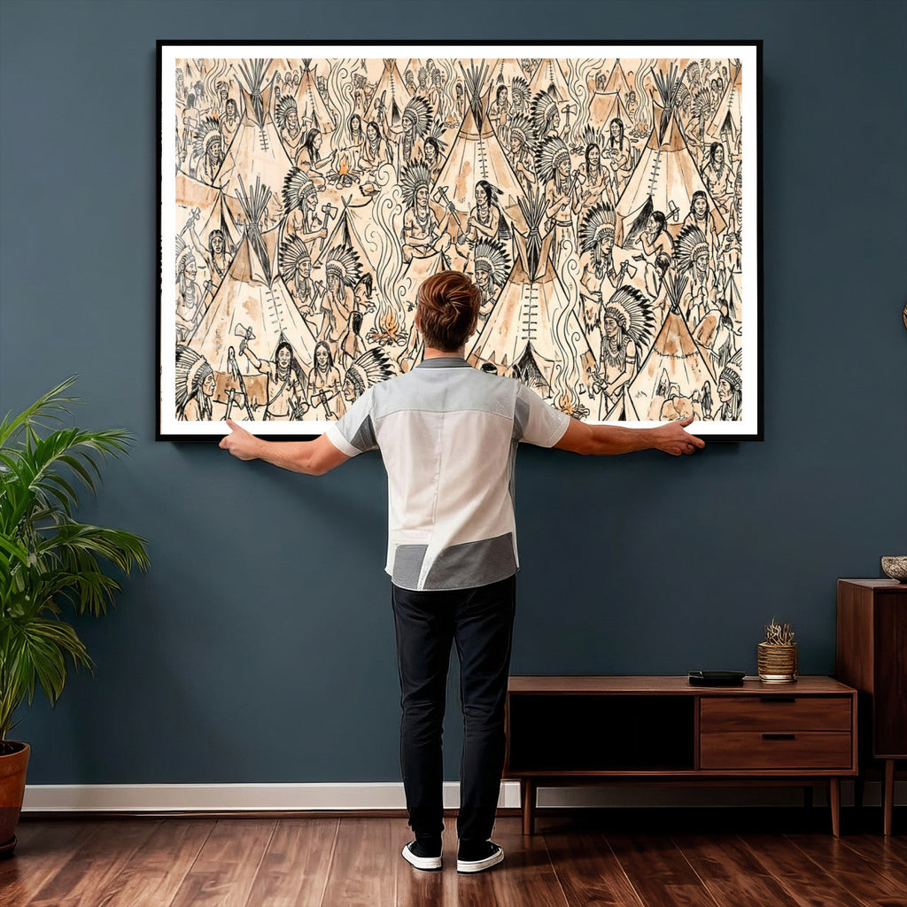 Native American Indian Wall Art Canvas Print