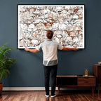 Abstract Longhorn Herd Wall Art Canvas Print