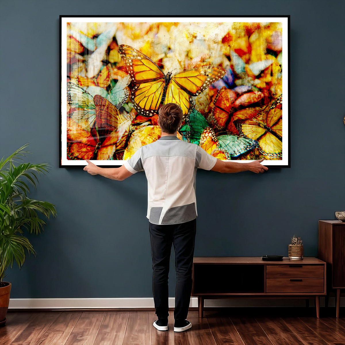 Butterfly Wall Art Canvas Print | Colorful Abstract Nature Artwork