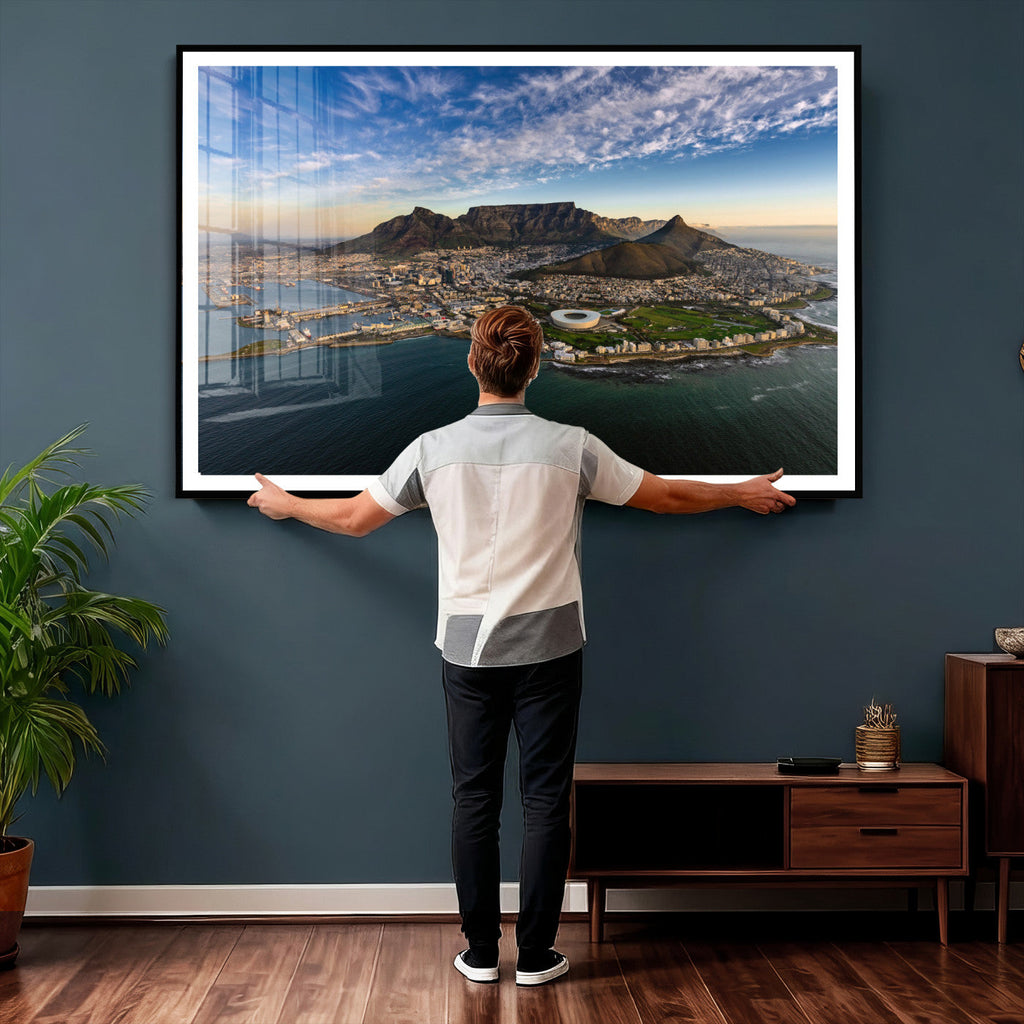 Cape Town Wall Art Canvas Print | Table Mountain Coastal Skyline Panorama