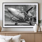 Vintage Airplane on Runway Canvas Print