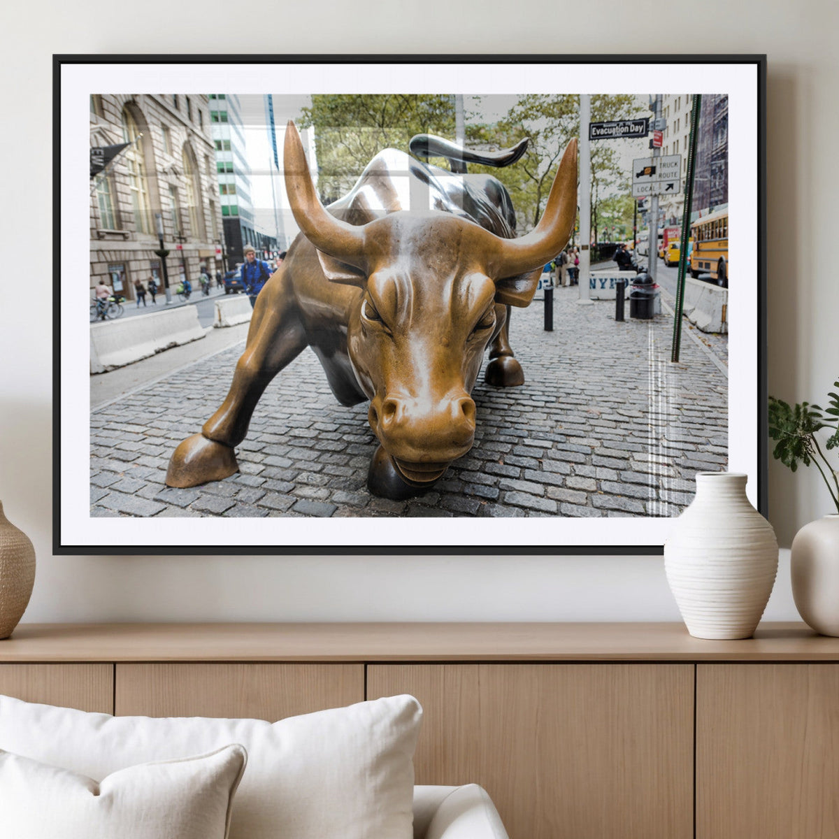 Charging Bull Wall Art Canvas Print
