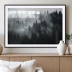 Foggy Forest Wall Art Canvas Print | 3 Panel Large Misty Landscape