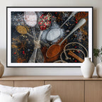 Spices and Seasonings Canvas Wall Art | Colorful Triptych Kitchen Decor
