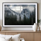 Wall Art Foggy Forest Landscape Canvas Print