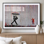 Banksy Wall Art Canvas Print | Framed Graffiti Street Art Picture
