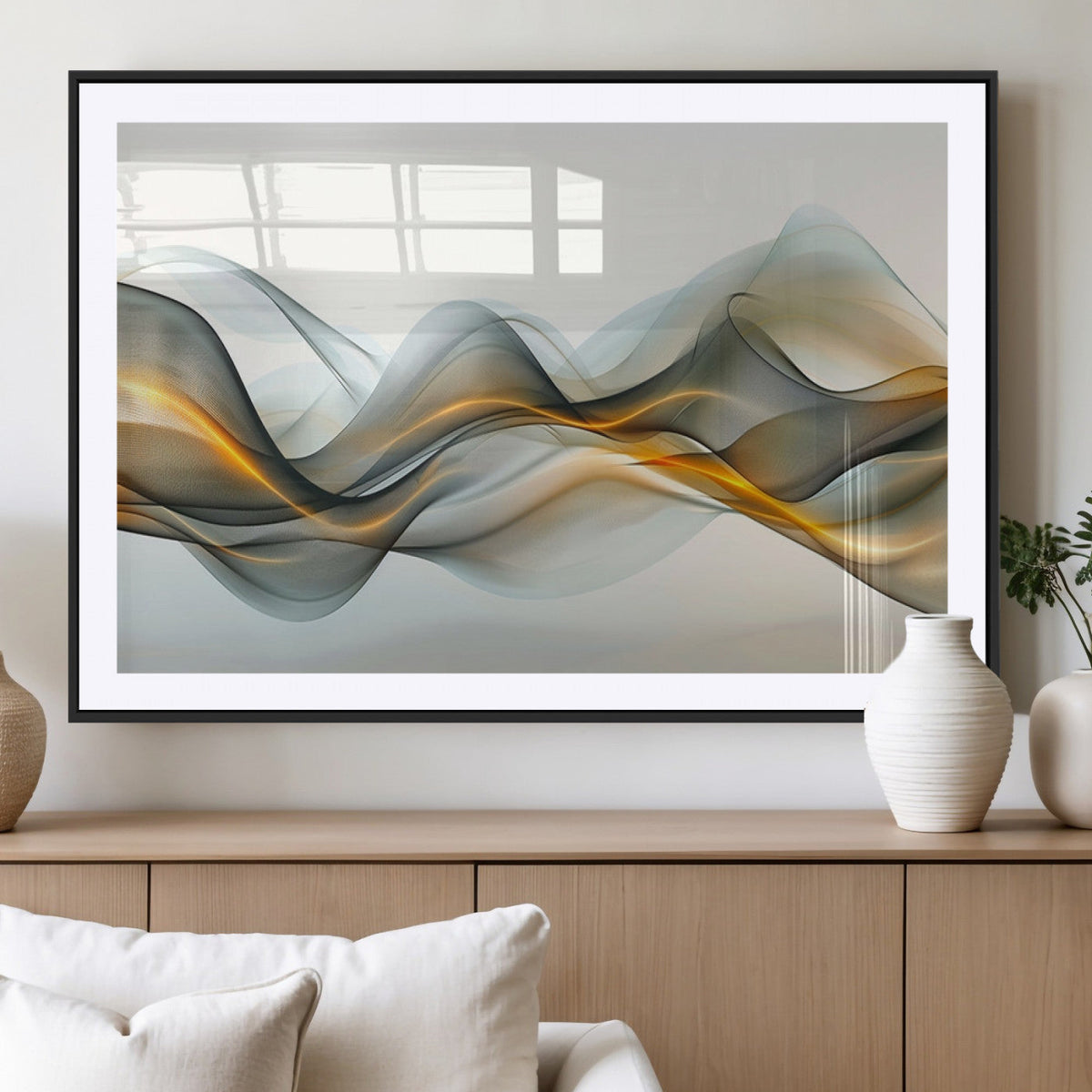 Abstract Wave Canvas Wall Art | Fluid Contemporary Elegance in Motion