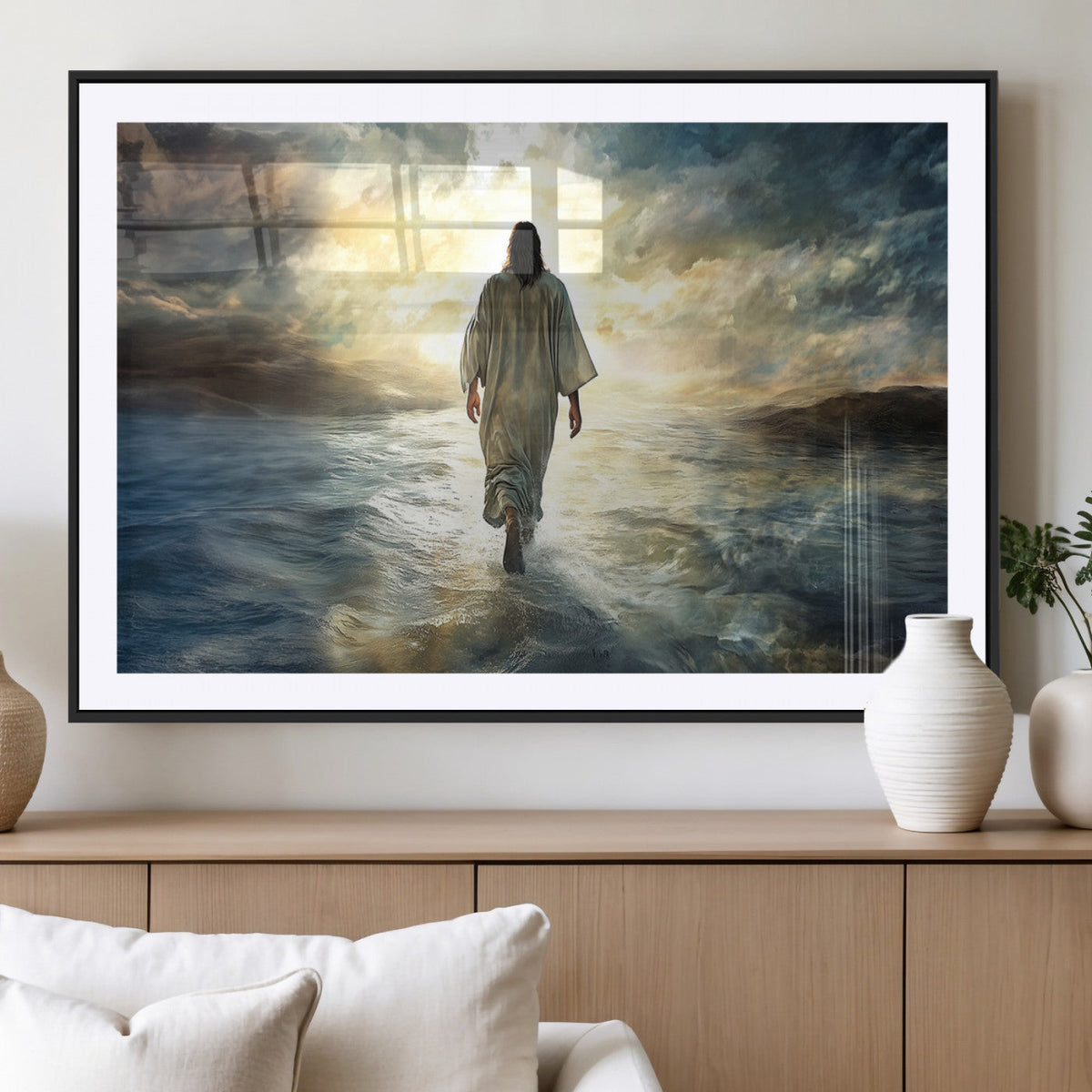 Jesus Walking on Water Wall Art | Canvas Print | Ready to Hang