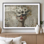Abstract Floral Women Pastel Wall Art Canvas Print