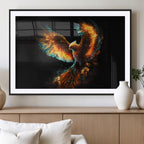 Fiery Phoenix Canvas Print | Ready to Hang Wall Art | Bold Fantasy Decor