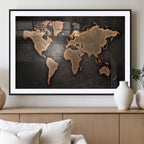 World Map Canvas Print | Framed Travel Map Wall Art for Couples