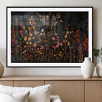 Large Floral Painting Print Illustration Flowers Canvas Wall Art