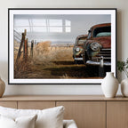 Old Rustic Classic Car Wall Art Canvas Print