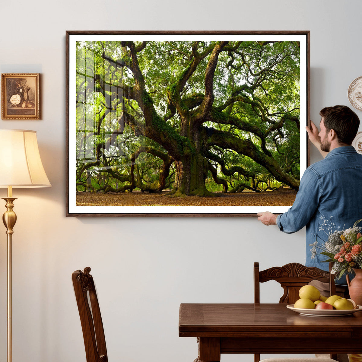 Angel Oak Tree Wall Art Canvas Print | Forest Tree Nature Photography Print