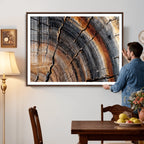 Abstract Tree Ring Wall Art Print, Natural Rustic Wood Grain Canvas