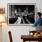Atlanta Skyline Wall Art Canvas Print, Atlanta Downtown Night Cityscape