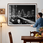 Austin Skyline Wall Art Canvas Print, Austin Downtown Night Cityscape