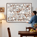 Abstract Longhorn Herd Wall Art Canvas Print