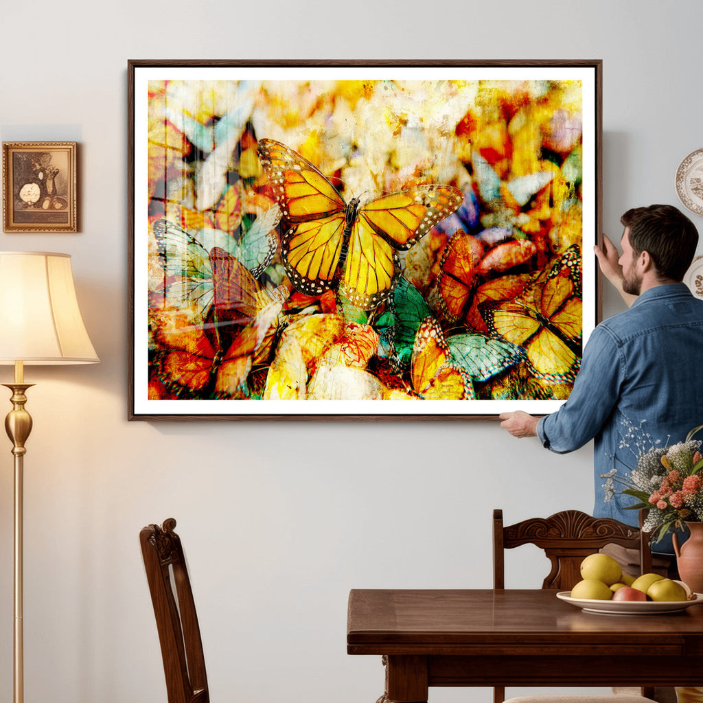 Butterfly Wall Art Canvas Print | Colorful Abstract Nature Artwork