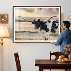 Texas Longhorn Bull Rustic Wall Art Canvas Print